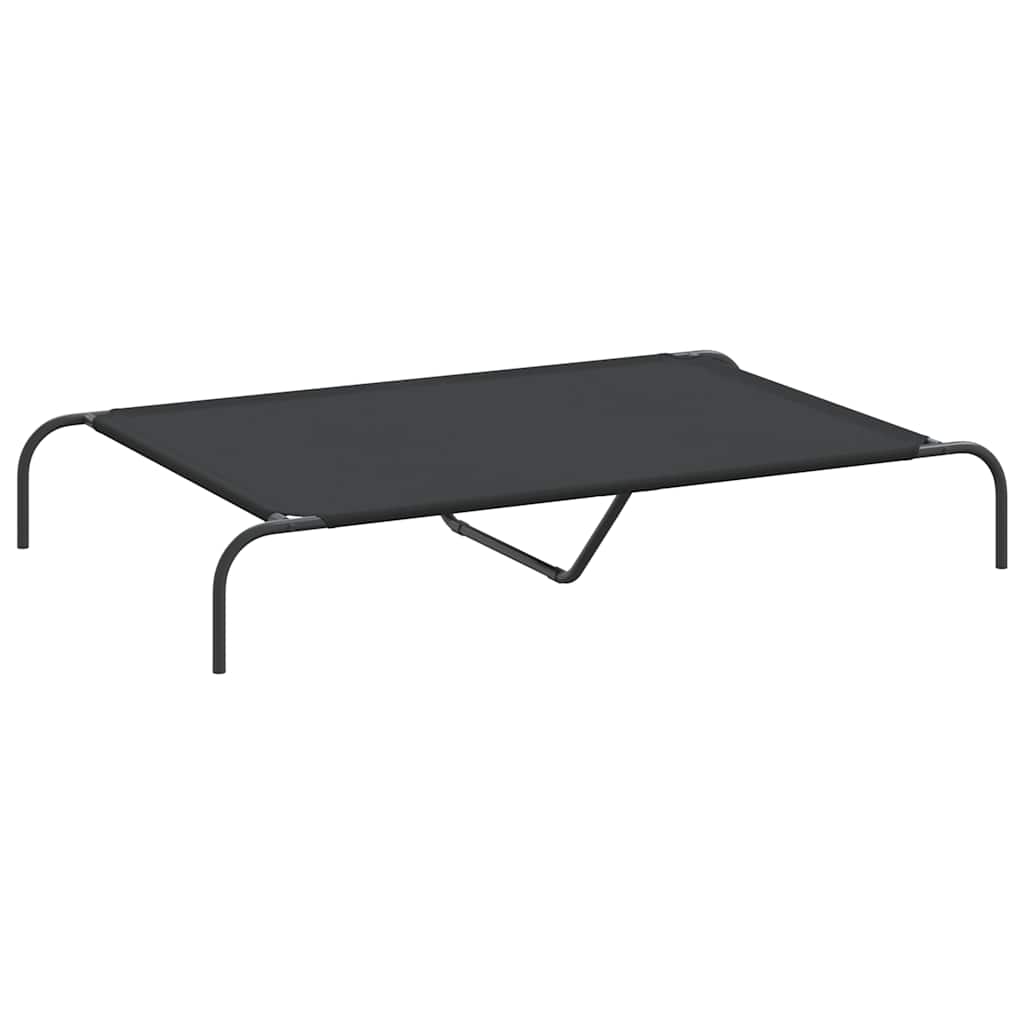 vidaXL Elevated Dog Bed Black 130x80x20 cm Oxford Fabric and Steel 2