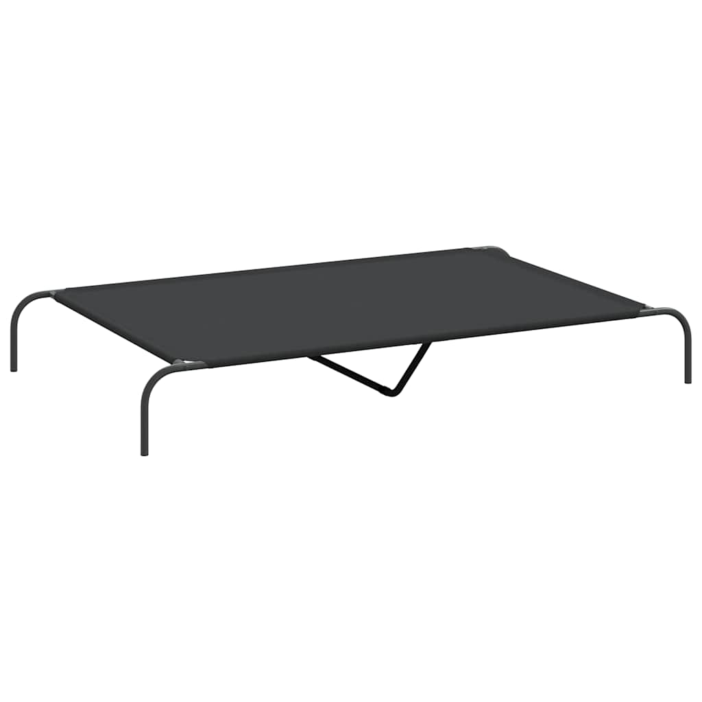 vidaXL Elevated Dog Bed Black 150x90x20 cm Oxford Fabric and Steel 2