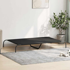 vidaXL Elevated Dog Bed Black 150x90x20 cm Oxford Fabric and Steel 3