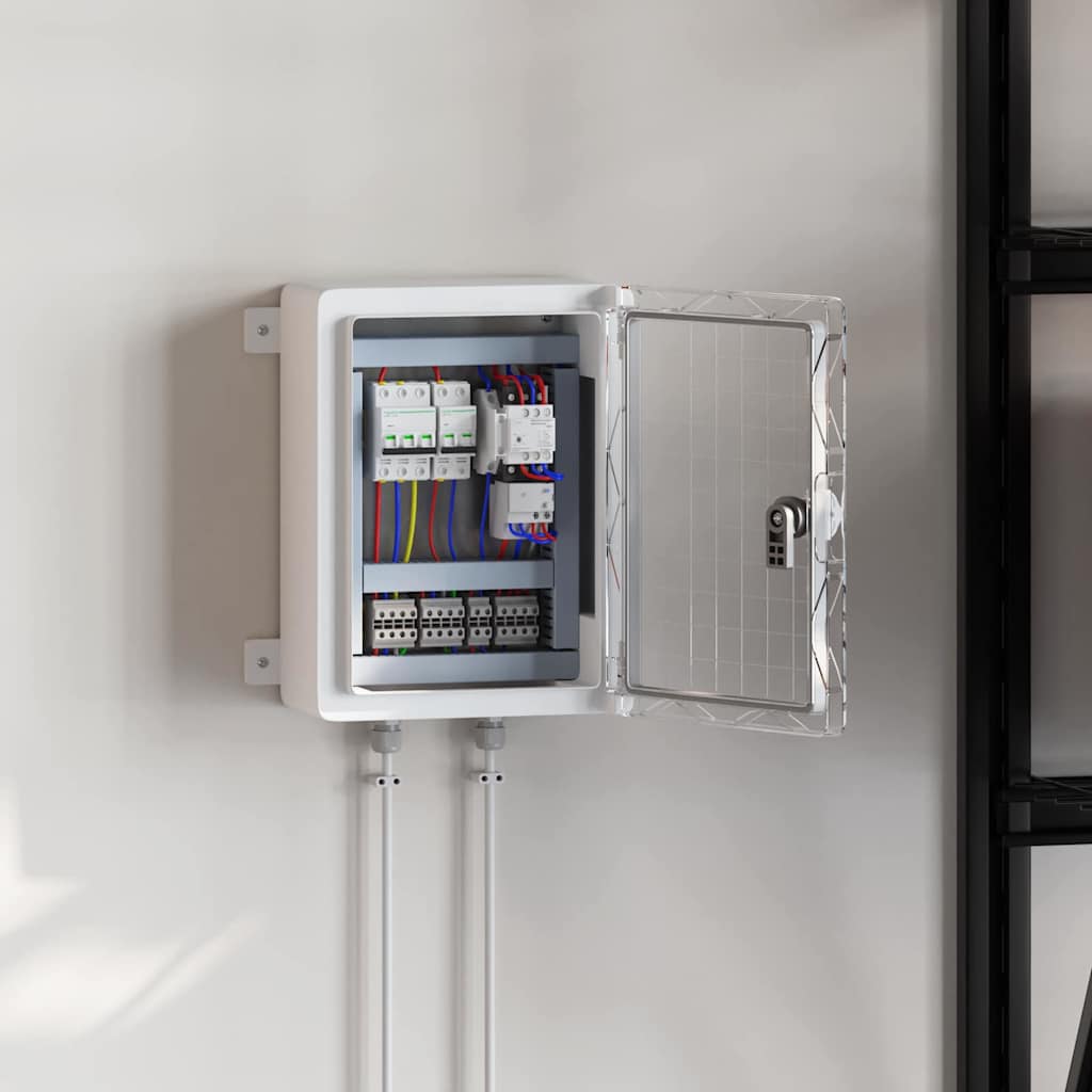 vidaXL Control Cabinet Grey 32 x 15 x 35 cm ABS Plastic 3