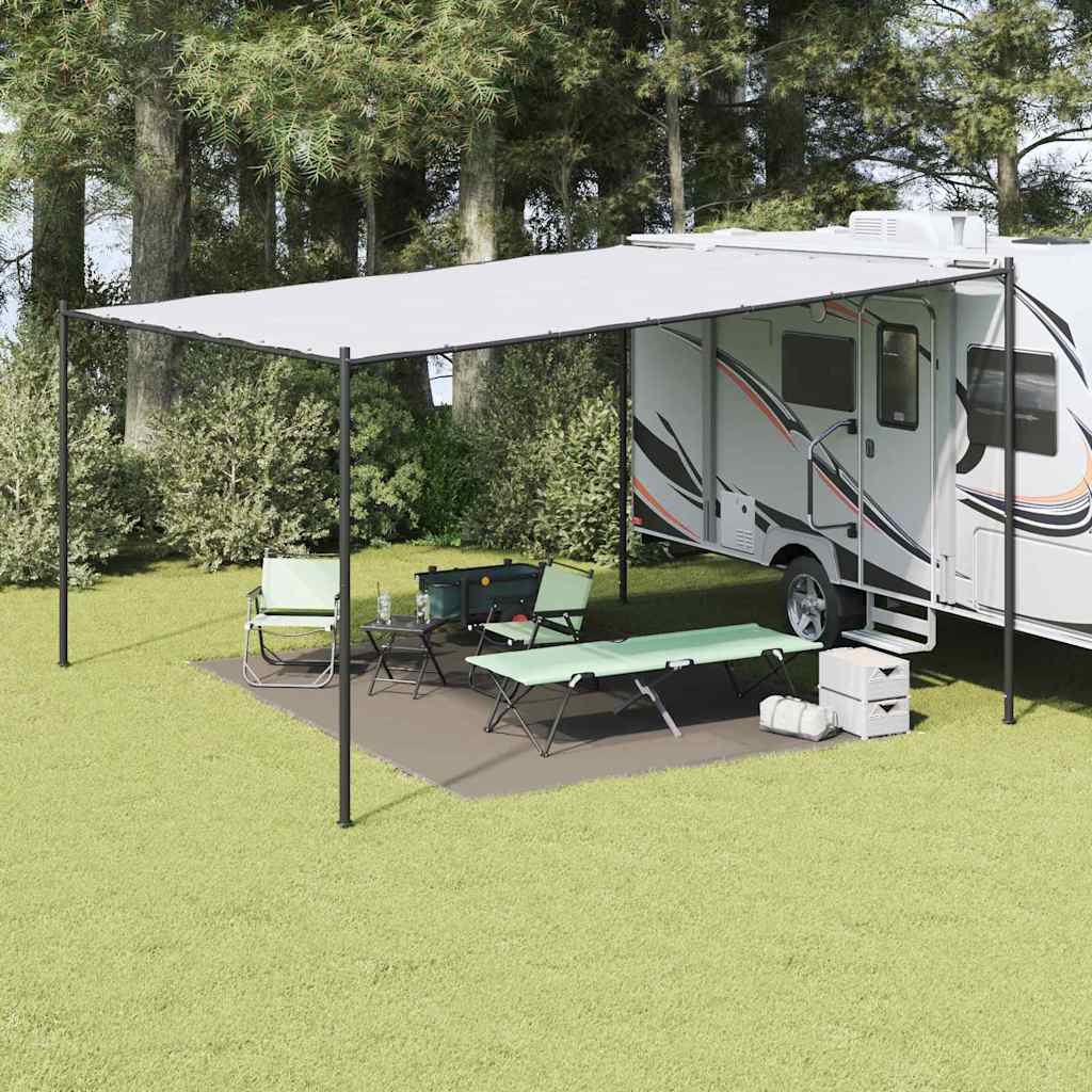 vidaXL Tent Carpet Folding Manual Light Grey 400 x 300 cm Polyethylene 1