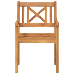 Garden Chairs Natural Solid Acacia Wood Cross slatted 2
