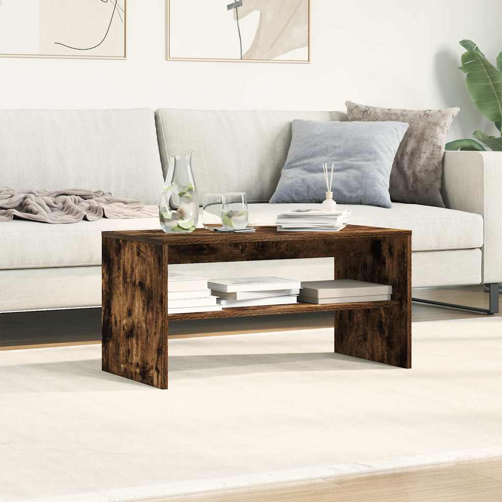 vidaXL TV Cabinet Smoked Oak 80x40x40 cm Engineered Wood 3