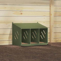 Chicken Nesting Box with 4 Compartments Metal Olive Green 80 cm 59.5 cm 64 cm