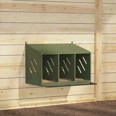 Chicken Nesting Box with 4 Compartments Metal Olive Green 80 cm 59.5 cm 64 cm