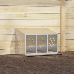 vidaXL Chicken Nesting Box with 3 Compartments Galvanized Silver Metal 4