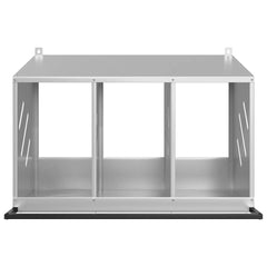 vidaXL Chicken Nesting Box with 3 Compartments Galvanized Silver Metal 5