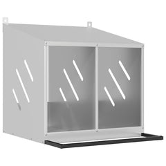 vidaXL Chicken Nesting Box with 2 Compartments Galvanized Silver Metal 2