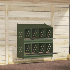Chicken Nesting Box with 4 Compartments Metal Olive Green 106.5 cm 109.5 cm 79 cm