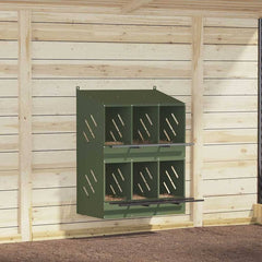 Chicken Nesting Box with 4 Compartments Metal Olive Green 80 cm 109.5 cm 79 cm