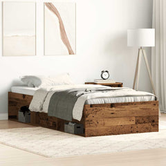 Bed Frame without Mattress 75x190 cm Small Single Old wood