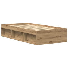 Bed Frame without Mattress 75x190 cm Small Single Artisan oak
