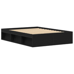 Bed Frame without Mattress 135x190 cm Double Black oak