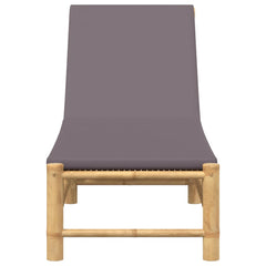 Sun Lounger with Cushions 55x199x30 cm Bamboo Dark grey