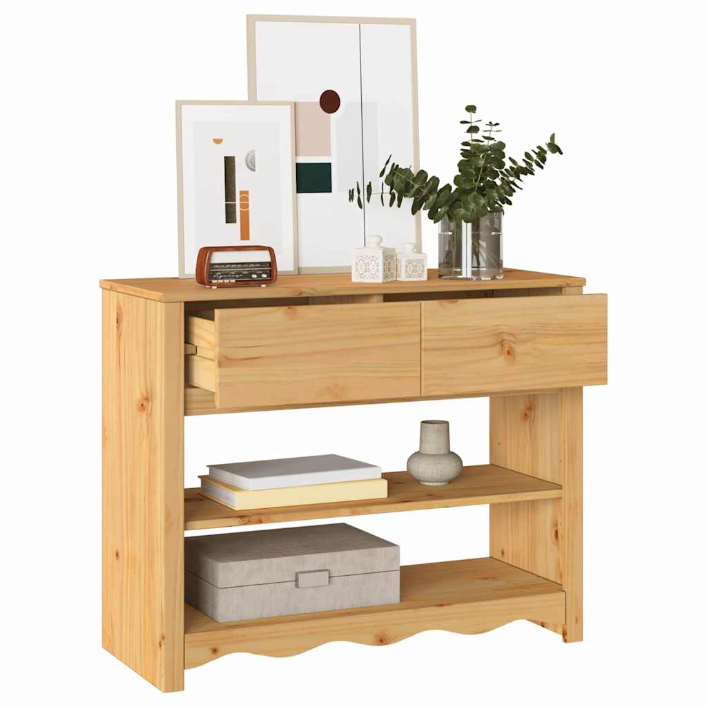 Console Table Drammen 89.5 x 37 x 73 cm Solid Pine Wood Oak