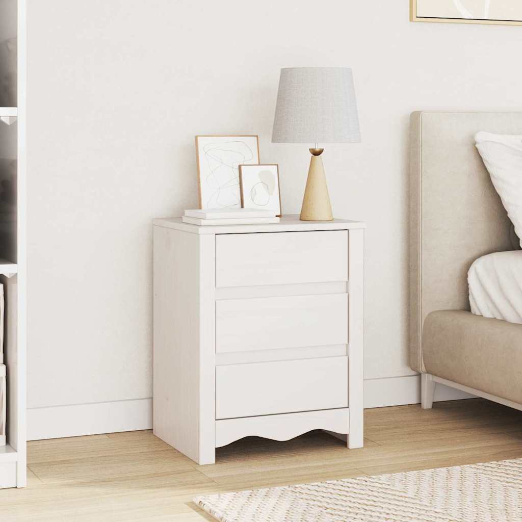 Coffee Table Drammen 45 x 35 x 56 cm Solid Pine Wood White