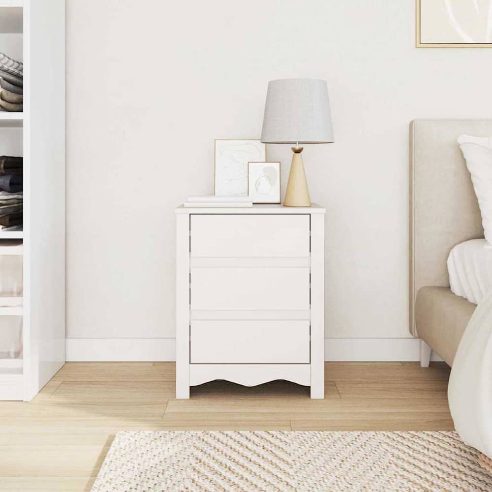 Coffee Table Drammen 45 x 35 x 56 cm Solid Pine Wood White
