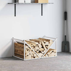 vidaXL Firewood Rack White 70x43x34.5 cm Cold-rolled steel 3