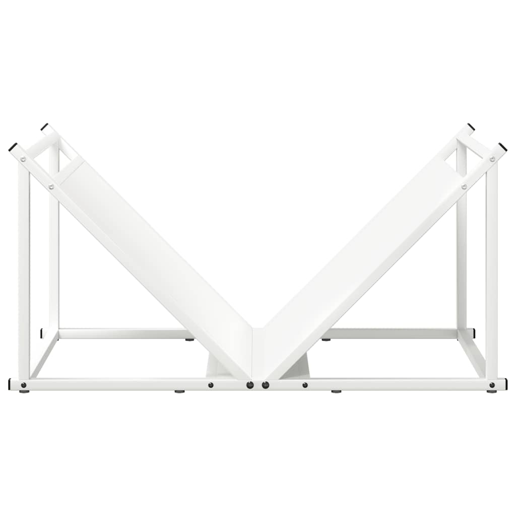 vidaXL Firewood Rack White 70x43x34.5 cm Cold-rolled steel 5