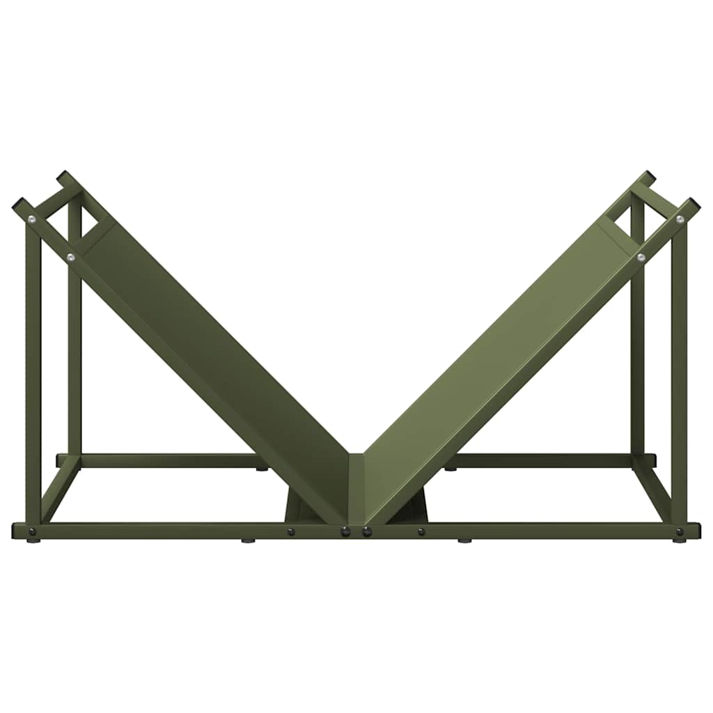 vidaXL Firewood Rack Olive Green 70x43x34.5 cm Cold-rolled steel 5
