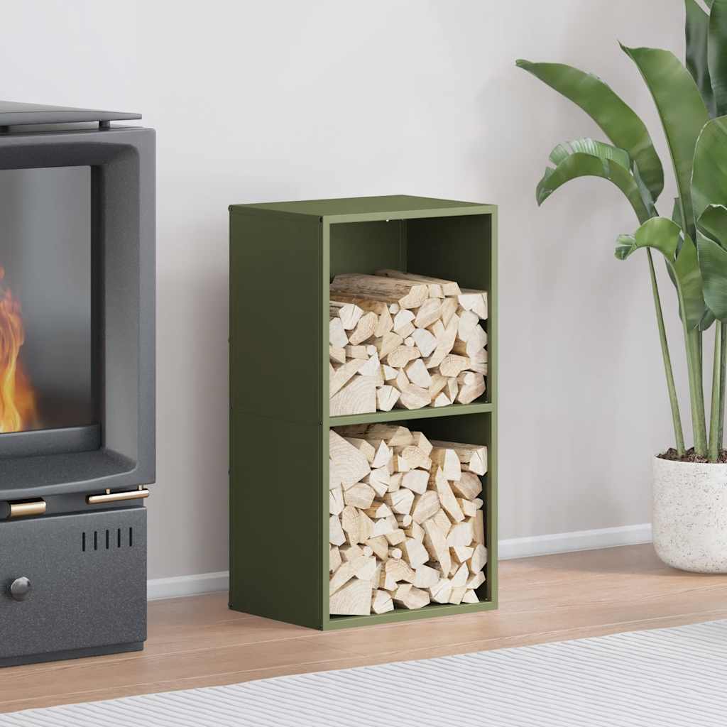 Firewood Rack 40x30x75 cm Cold-rolled steel Olive green