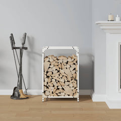 vidaXL Firewood Rack White 44x28x65 cm Cold-rolled steel 3