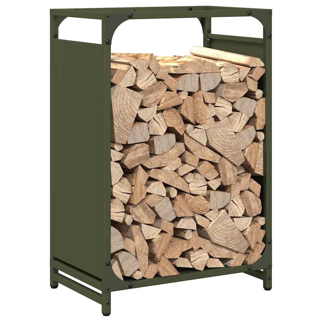 vidaXL Firewood Rack Olive Green 44x28x65 cm Cold-rolled steel 4