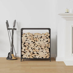 vidaXL Firewood Rack Black 60x28x65 cm Cold-rolled steel 3