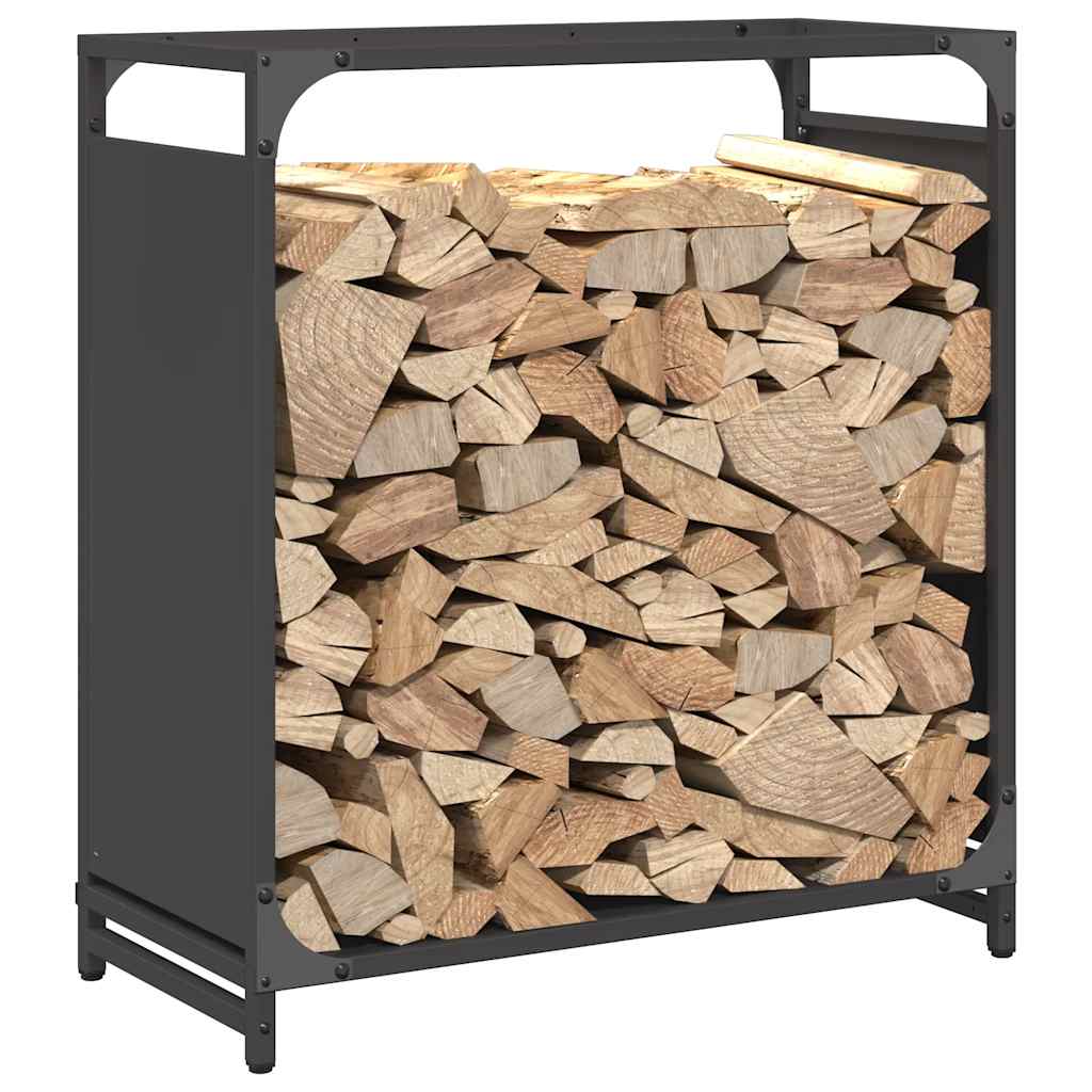 vidaXL Firewood Rack Black 60x28x65 cm Cold-rolled steel 4