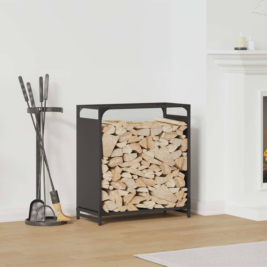vidaXL Firewood Rack Black 60x28x65 cm Cold-rolled steel 1