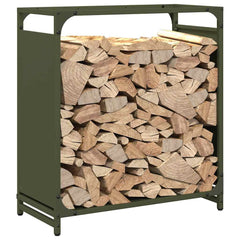 vidaXL Firewood Rack Olive Green 60x28x65 cm Cold-rolled steel 4