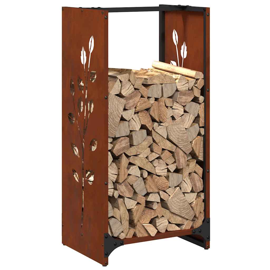 vidaXL Firewood Rack 40x30x80 cm Weathering Steel 4