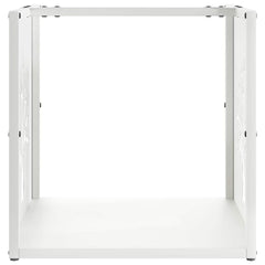 vidaXL Firewood Rack White 40x40x40 cm Cold-rolled steel 5