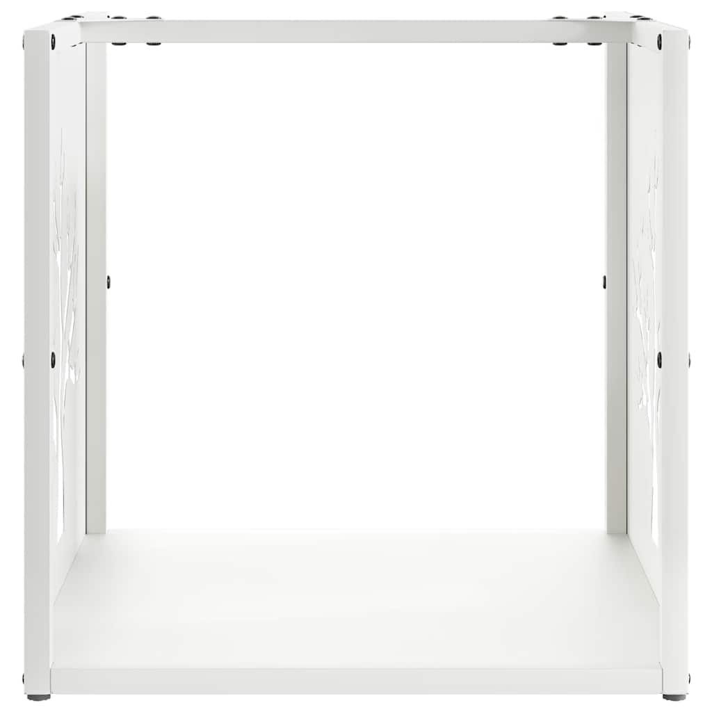 vidaXL Firewood Rack White 40x40x40 cm Cold-rolled steel 5