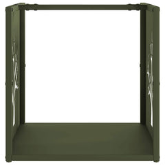 vidaXL Firewood Rack Olive Green 40x40x40 cm Cold-rolled steel 5