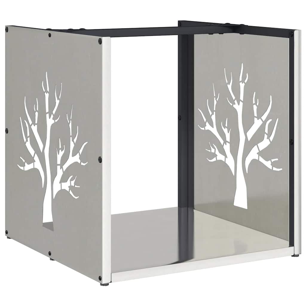 vidaXL Firewood Rack 40x40x40 cm Stainless Steel 2