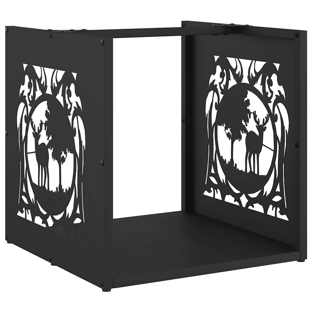 vidaXL Firewood Rack Black 40x40x40 cm Cold-rolled steel 2