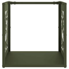 vidaXL Firewood Rack Olive Green 40x40x40 cm Cold-rolled steel 5