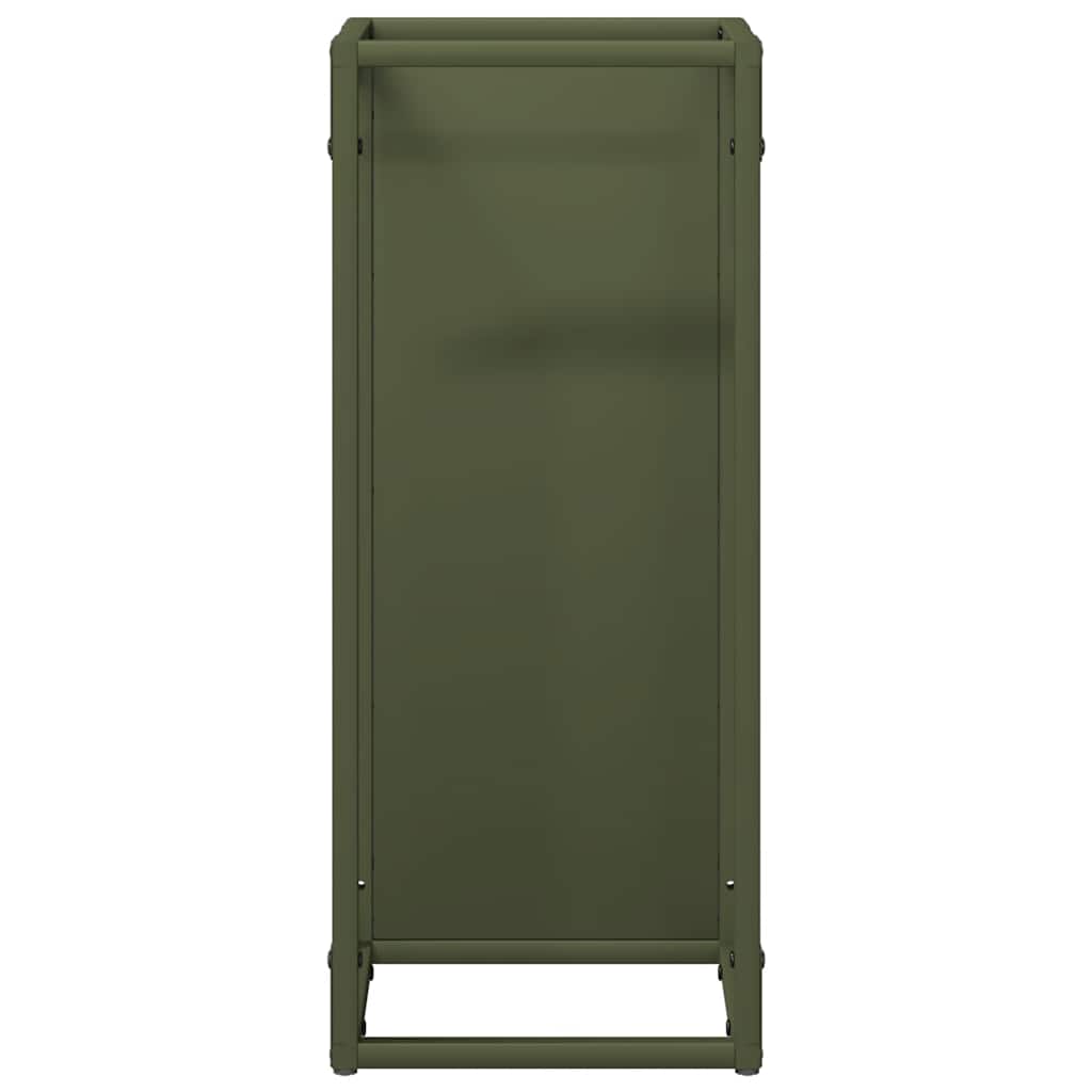 vidaXL Firewood Rack Olive Green 25x25x60 cm Cold-rolled steel 5
