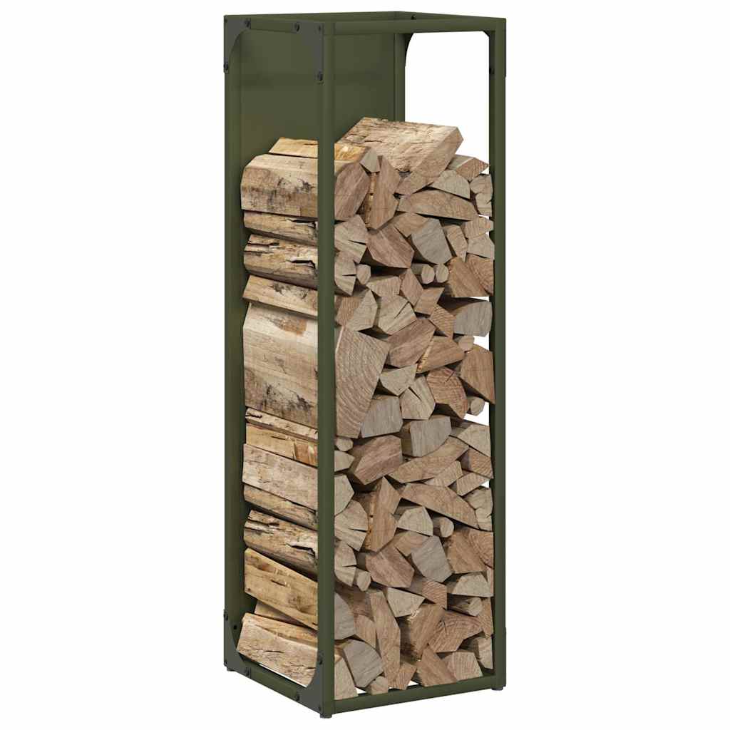 vidaXL Firewood Rack Olive Green 25x25x80 cm Cold-rolled steel 4