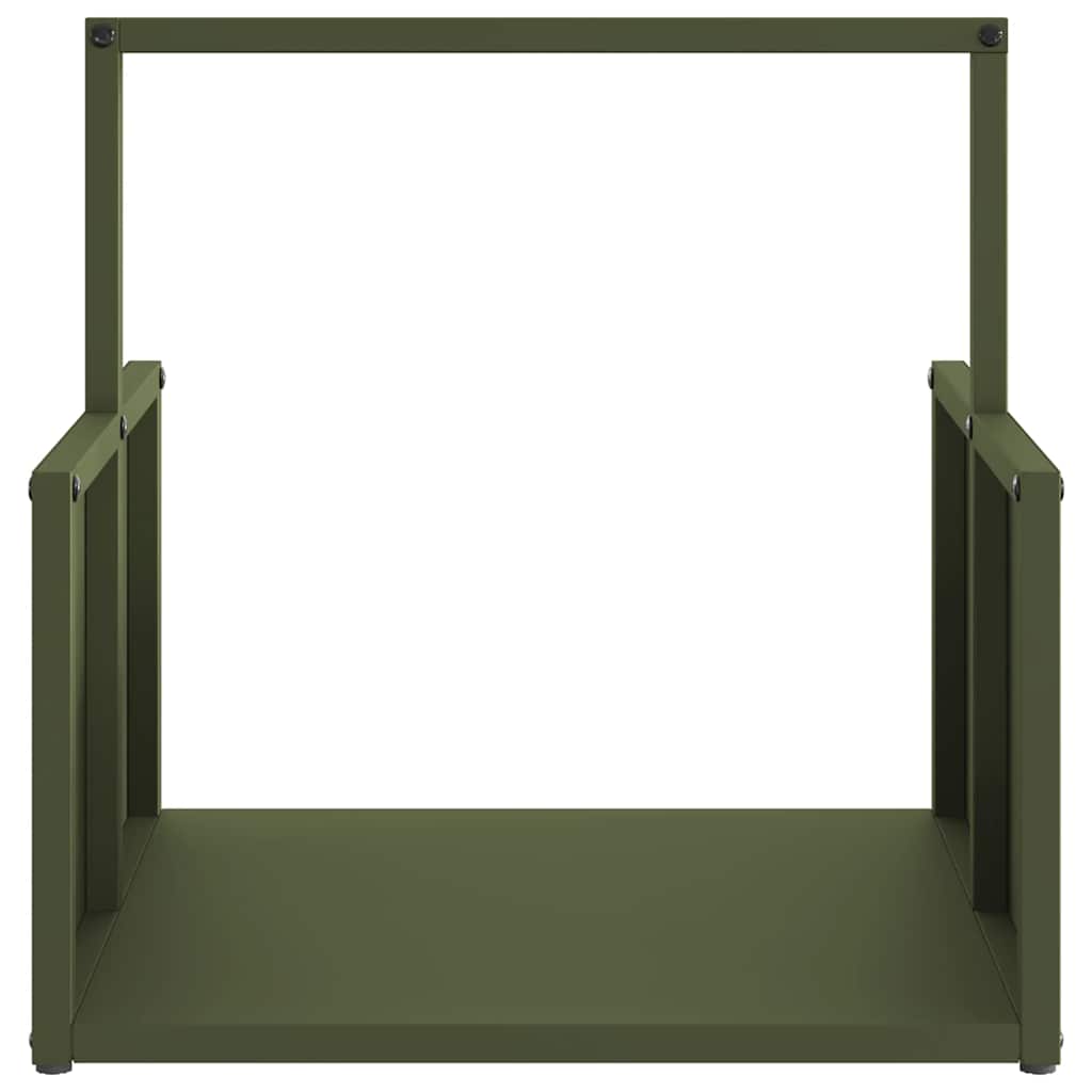 vidaXL Firewood Rack Olive Green 40x40x40 cm Cold-rolled steel 5