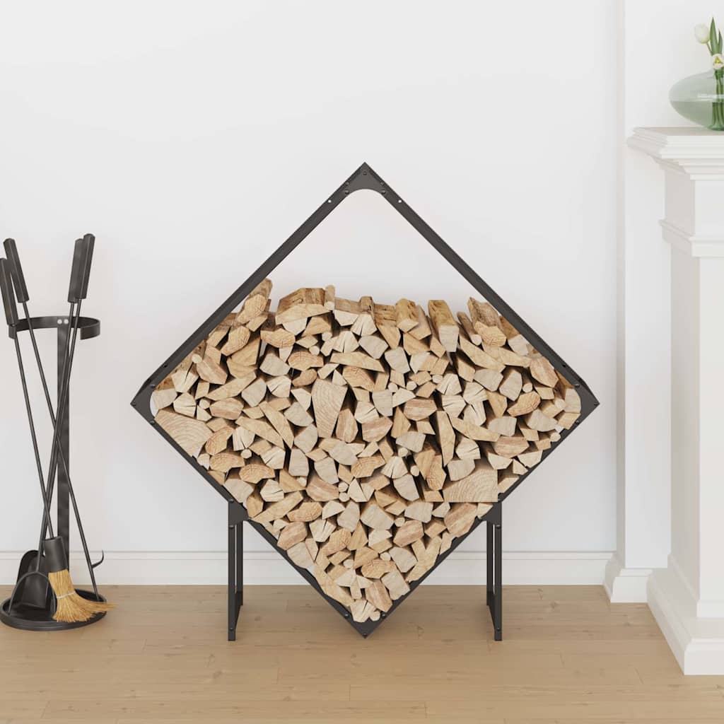 vidaXL Firewood Rack Black 100x25x100 cm Cold-rolled steel 3