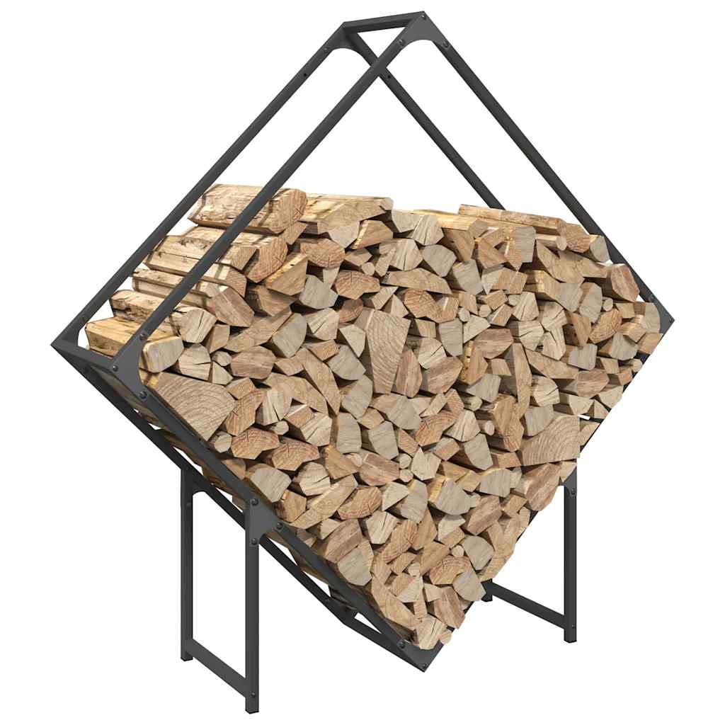 vidaXL Firewood Rack Black 100x25x100 cm Cold-rolled steel 4