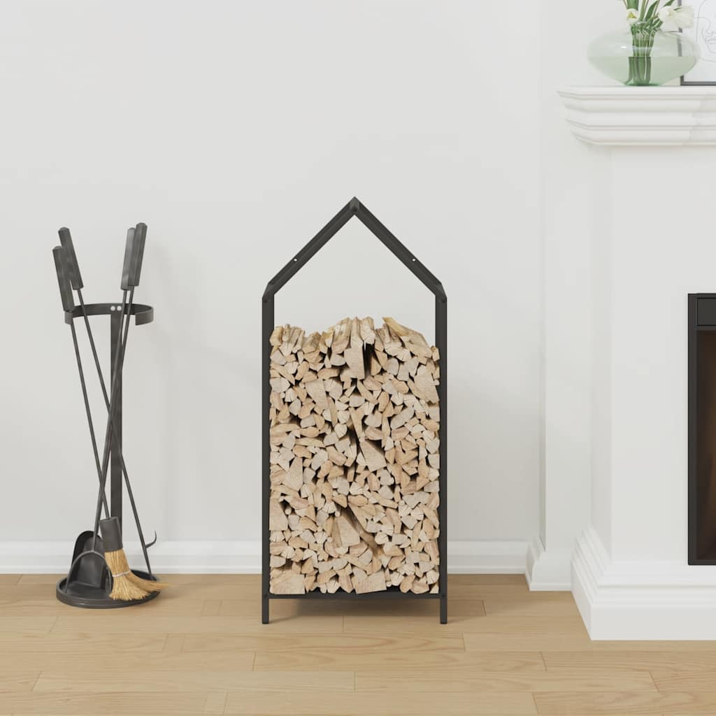 vidaXL Firewood Rack Black 40x25x90 cm Cold-rolled steel 3