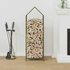 vidaXL Firewood Rack Olive Green 40x25x120 cm Cold-rolled steel 3