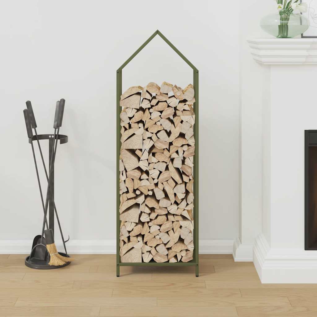 vidaXL Firewood Rack Olive Green 40x25x120 cm Cold-rolled steel 3