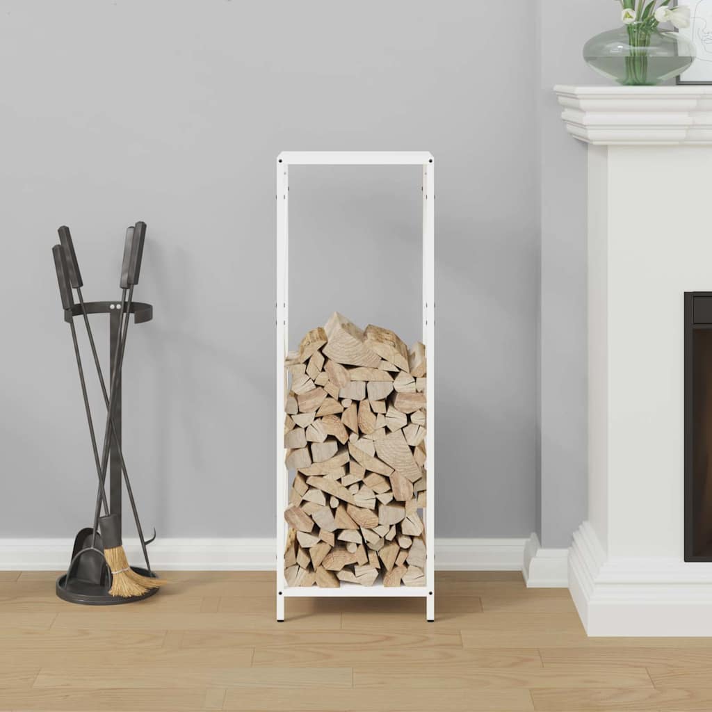 vidaXL Firewood Rack White 34x25x100 cm Cold-rolled steel 3