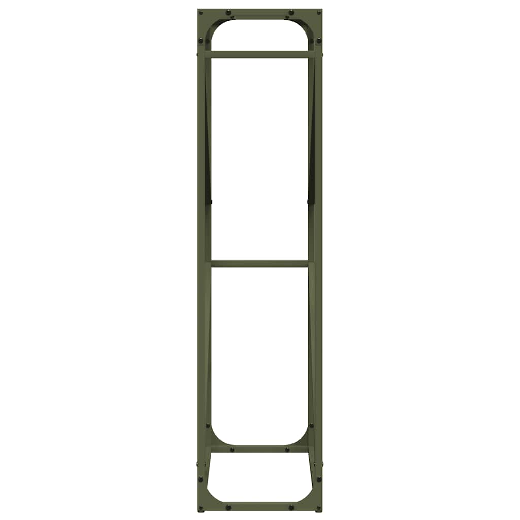vidaXL Firewood Rack Olive Green 60x25x100 cm Cold-rolled steel 6
