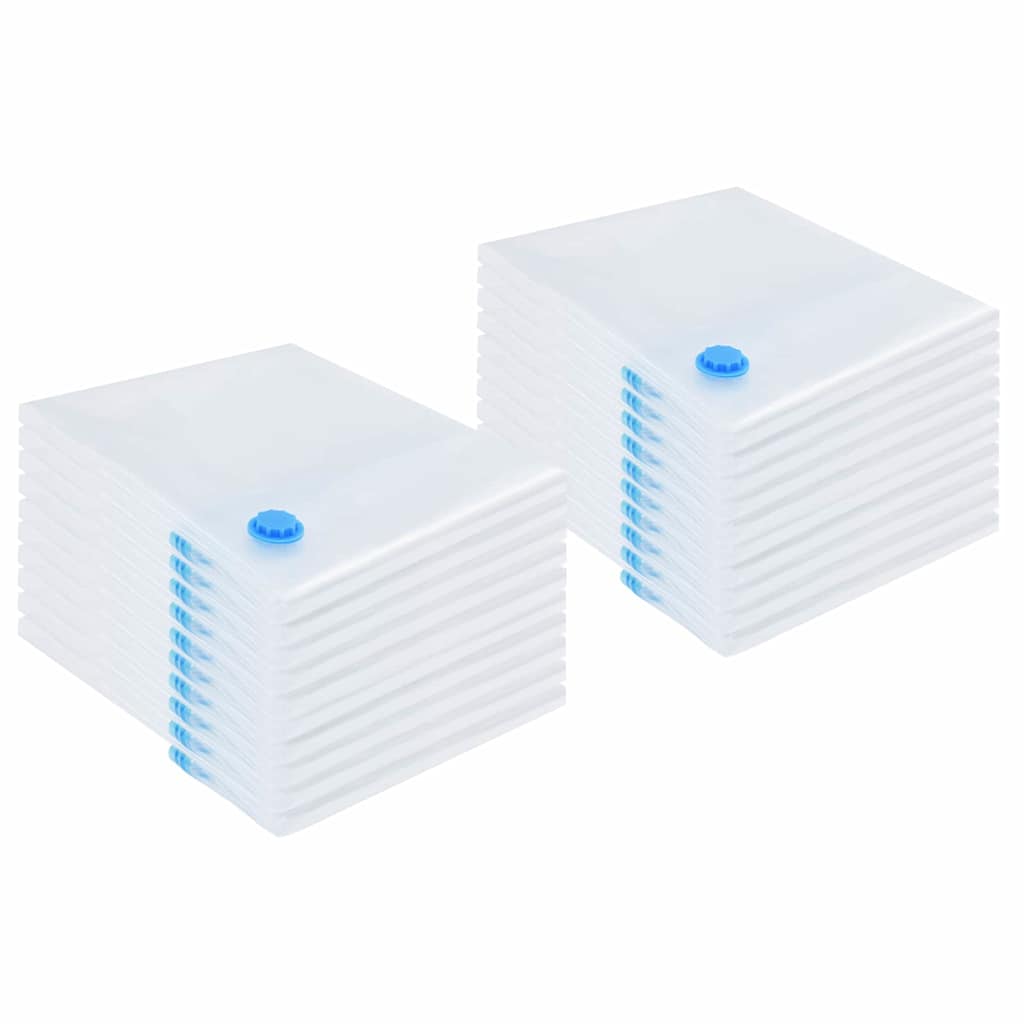 vidaXL Storage Bags 20 pcs Transparent and Blue 100 x 80 cm 2