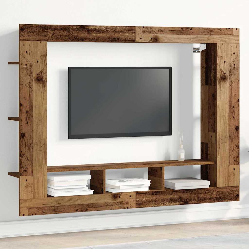 TV Cabinet 152x22x113 cm Engineered Wood Old wood